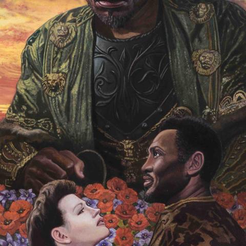 Painting of Paul Robeson acting